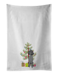 Poodle Standard Gray Christmas Kitchen Towel Set of 2 White Dish Towels Decorative Bathroom Hand towel for Hand, Face, Hair, Yoga, Tea, Dishcloth, 19 X 28", White