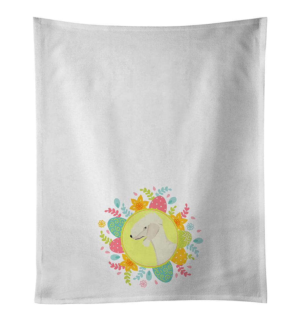 Bedlington Terrier Easter Kitchen Towel Set of 2 White Dish Towels Decorative Bathroom Hand towel for Hand, Face, Hair, Yoga, Tea, Dishcloth, 19 X 28", White