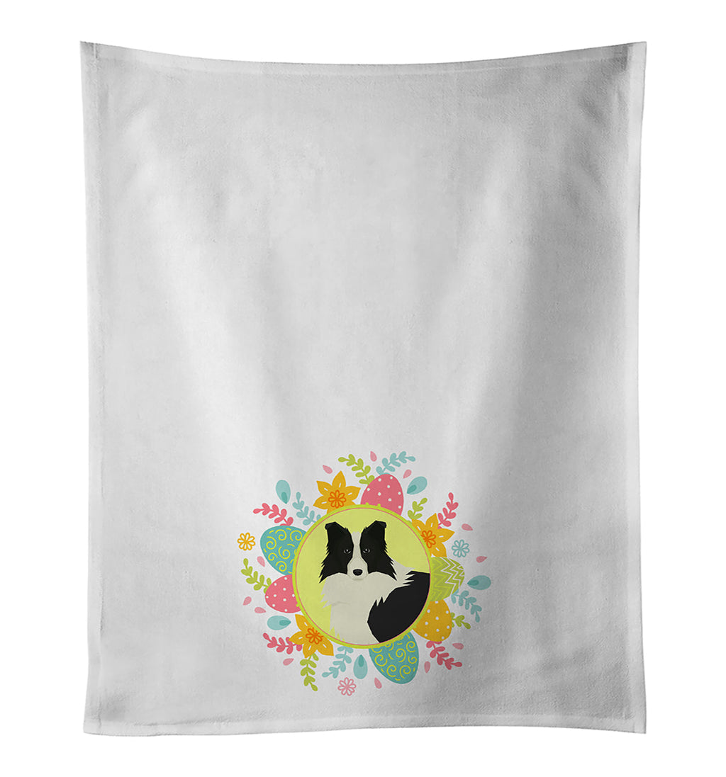 Border Collie Easter Kitchen Towel Set of 2 White Dish Towels Decorative Bathroom Hand towel for Hand, Face, Hair, Yoga, Tea, Dishcloth, 19 X 28", White