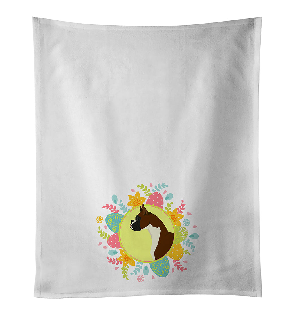 Boxer Easter Kitchen Towel Set of 2 White Dish Towels Decorative Bathroom Hand towel for Hand, Face, Hair, Yoga, Tea, Dishcloth, 19 X 28", White