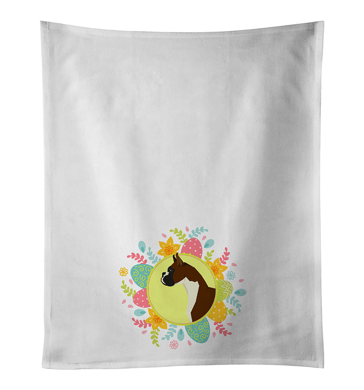 Boxer Easter Kitchen Towel Set of 2 White Dish Towels Decorative Bathroom Hand towel for Hand, Face, Hair, Yoga, Tea, Dishcloth, 19 X 28", White