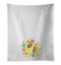 Fawn and White Bull Terrier Easter Kitchen Towel Set of 2 White Dish Towels Decorative Bathroom Hand towel for Hand, Face, Hair, Yoga, Tea, Dishcloth, 19 X 28", White