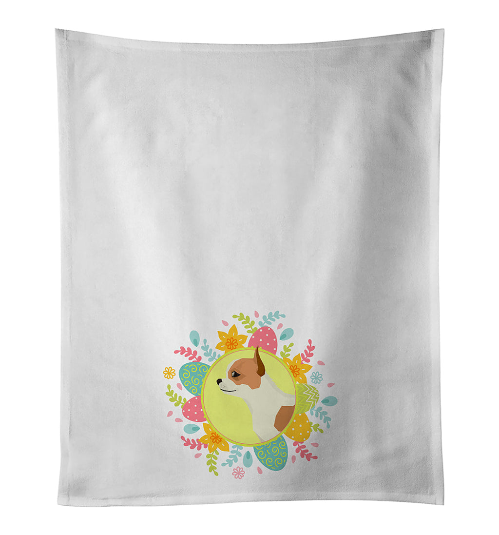 Chihuahua Easter Kitchen Towel Set of 2 White Dish Towels Decorative Bathroom Hand towel for Hand, Face, Hair, Yoga, Tea, Dishcloth, 19 X 28", White