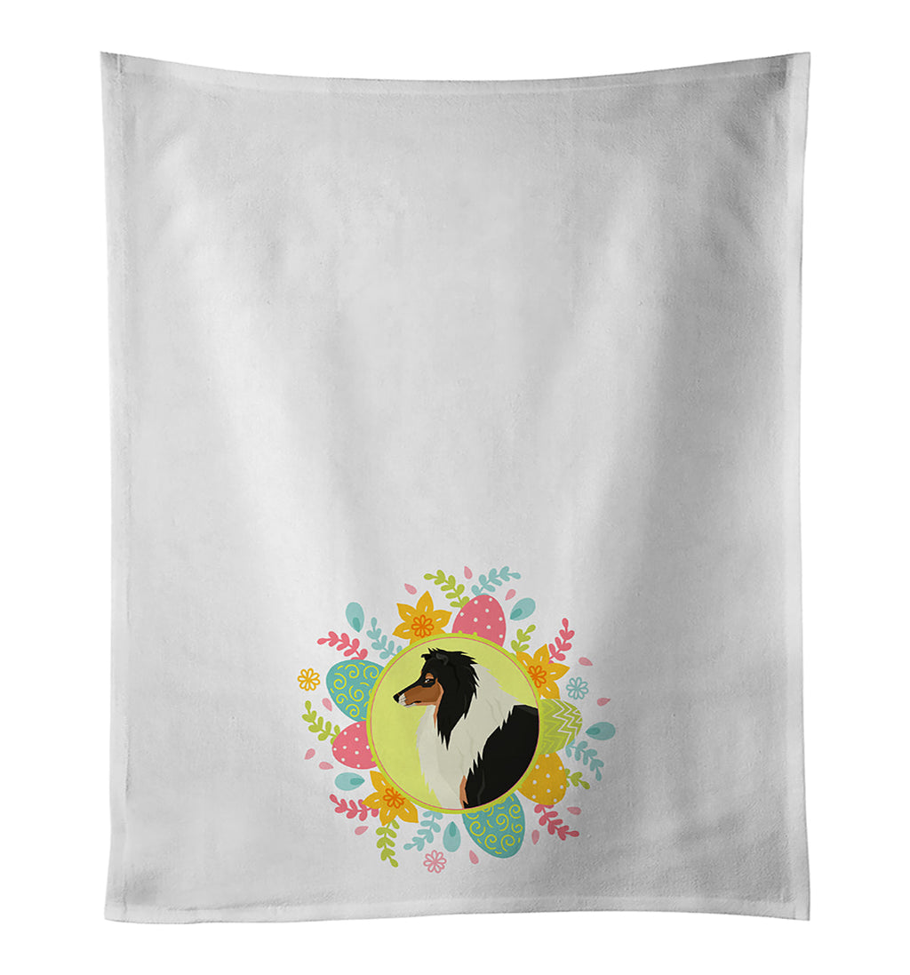Collie Easter Kitchen Towel Set of 2 White Dish Towels Decorative Bathroom Hand towel for Hand, Face, Hair, Yoga, Tea, Dishcloth, 19 X 28", White