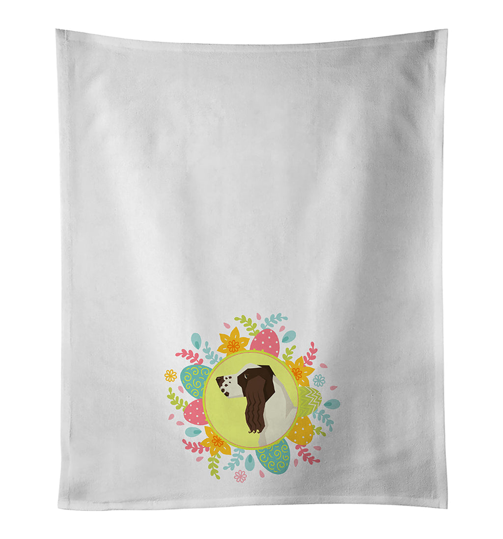 English Springer Spaniel Easter Kitchen Towel Set of 2 White Dish Towels Decorative Bathroom Hand towel for Hand, Face, Hair, Yoga, Tea, Dishcloth, 19 X 28", White