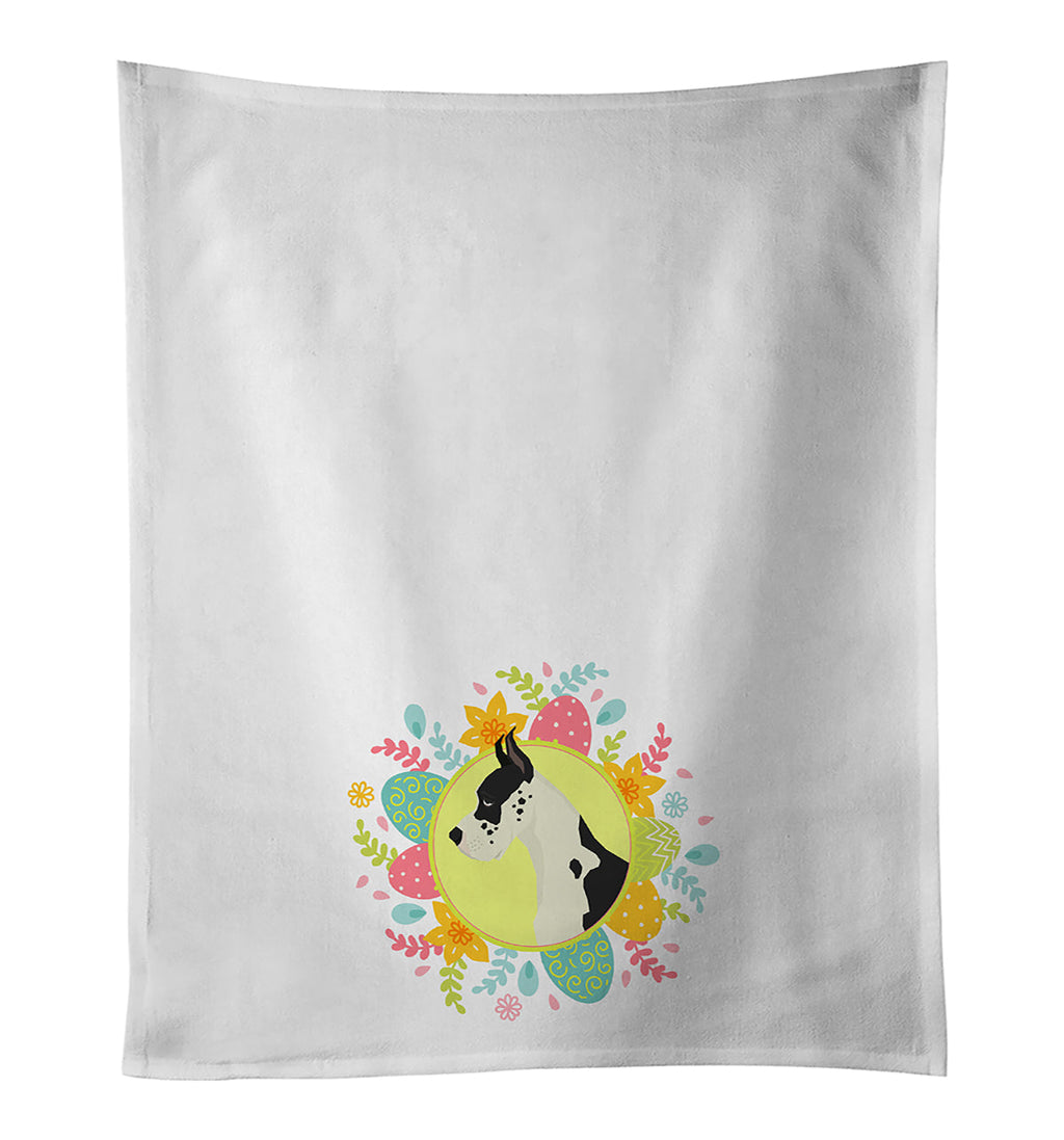Great Dane Easter Kitchen Towel Set of 2 White Dish Towels Decorative Bathroom Hand towel for Hand, Face, Hair, Yoga, Tea, Dishcloth, 19 X 28", White