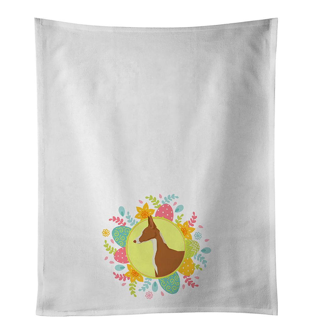 Ibizan Hound Easter Kitchen Towel Set of 2 White Dish Towels Decorative Bathroom Hand towel for Hand, Face, Hair, Yoga, Tea, Dishcloth, 19 X 28", White