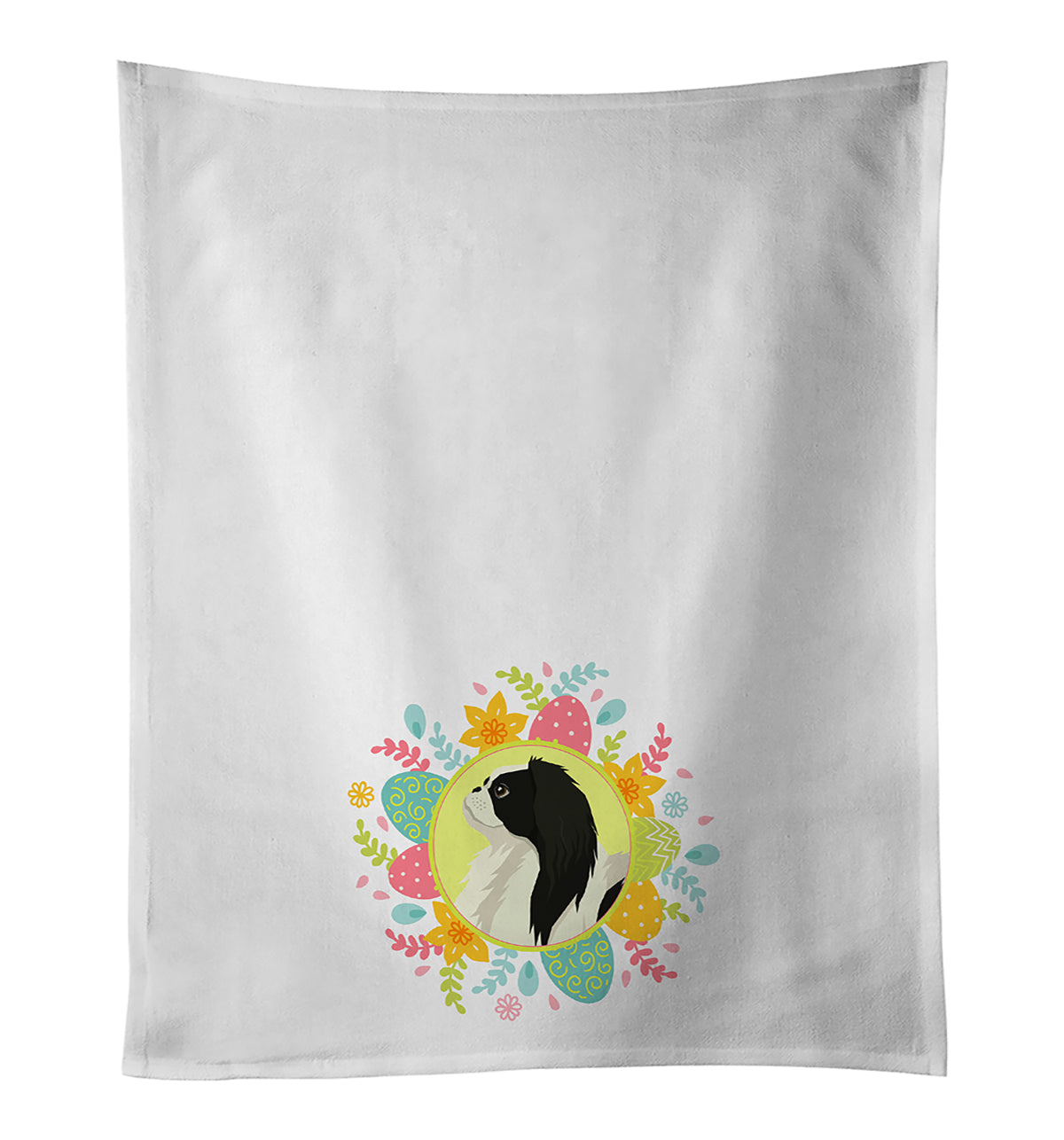 Japanese Chin Easter Kitchen Towel Set of 2 White Dish Towels Decorative Bathroom Hand towel for Hand, Face, Hair, Yoga, Tea, Dishcloth, 19 X 28", White