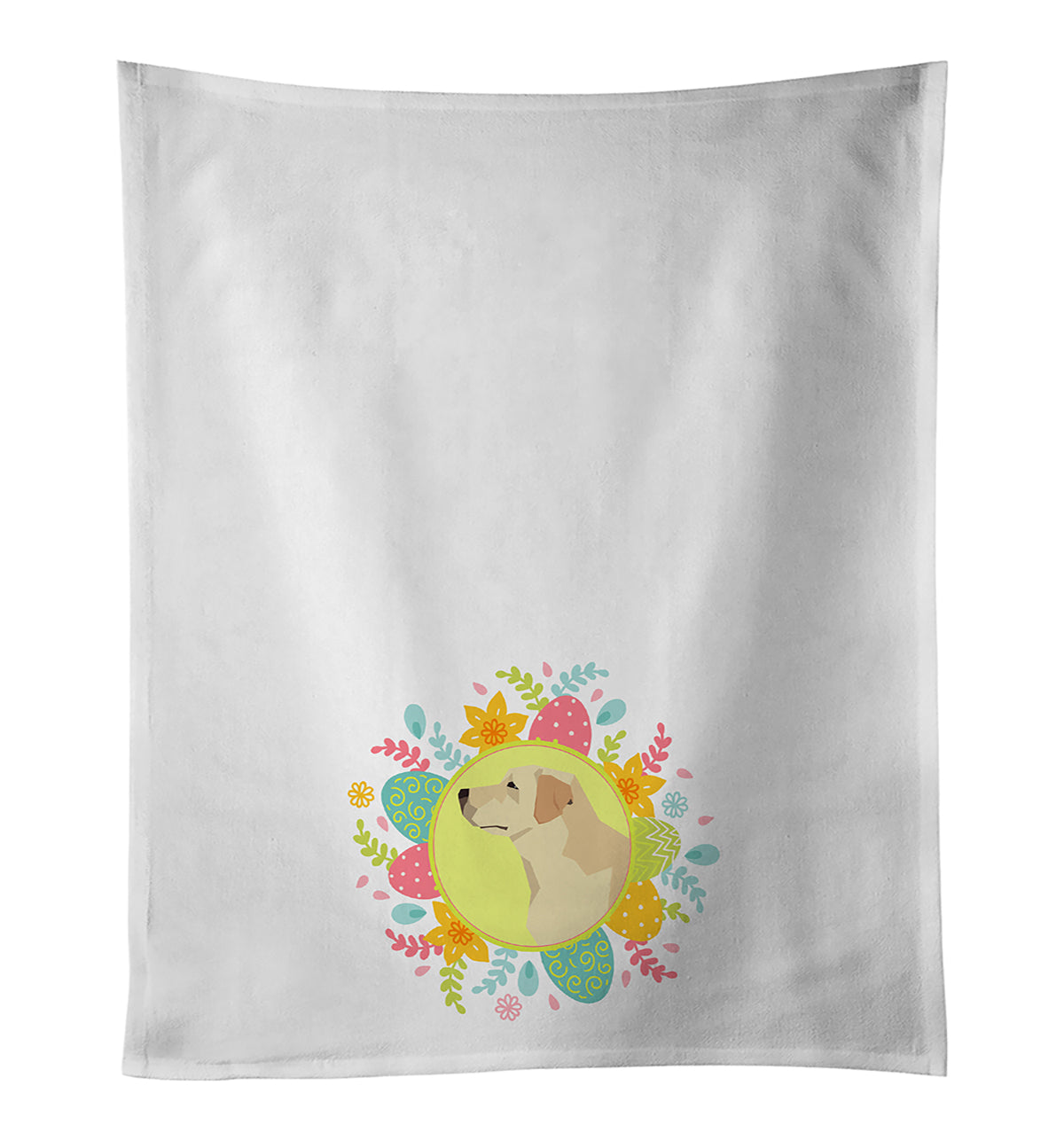 Labrador Retriever Easter Kitchen Towel Set of 2 White Dish Towels Decorative Bathroom Hand towel for Hand, Face, Hair, Yoga, Tea, Dishcloth, 19 X 28", White
