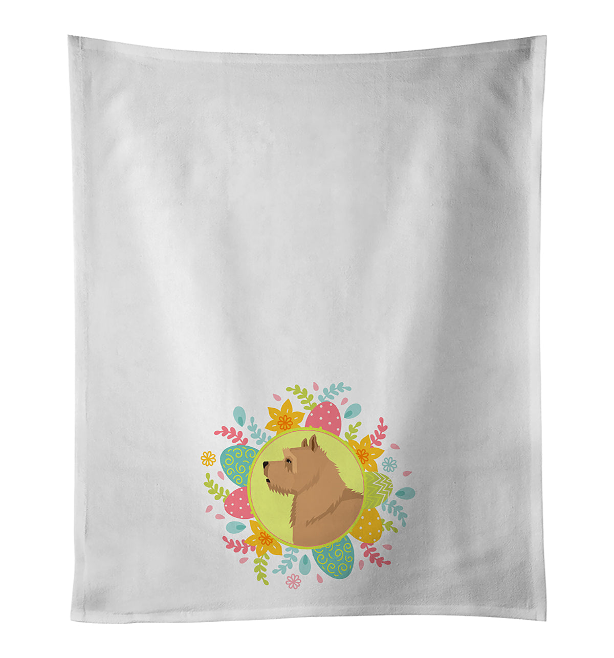 Norwich Terrier Easter Kitchen Towel Set of 2 White Dish Towels Decorative Bathroom Hand towel for Hand, Face, Hair, Yoga, Tea, Dishcloth, 19 X 28", White
