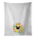 Pug Easter Kitchen Towel Set of 2 White Dish Towels Decorative Bathroom Hand towel for Hand, Face, Hair, Yoga, Tea, Dishcloth, 19 X 28", White