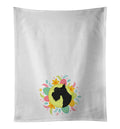 Scottish Terrier Easter Kitchen Towel Set of 2 White Dish Towels Decorative Bathroom Hand towel for Hand, Face, Hair, Yoga, Tea, Dishcloth, 19 X 28", White