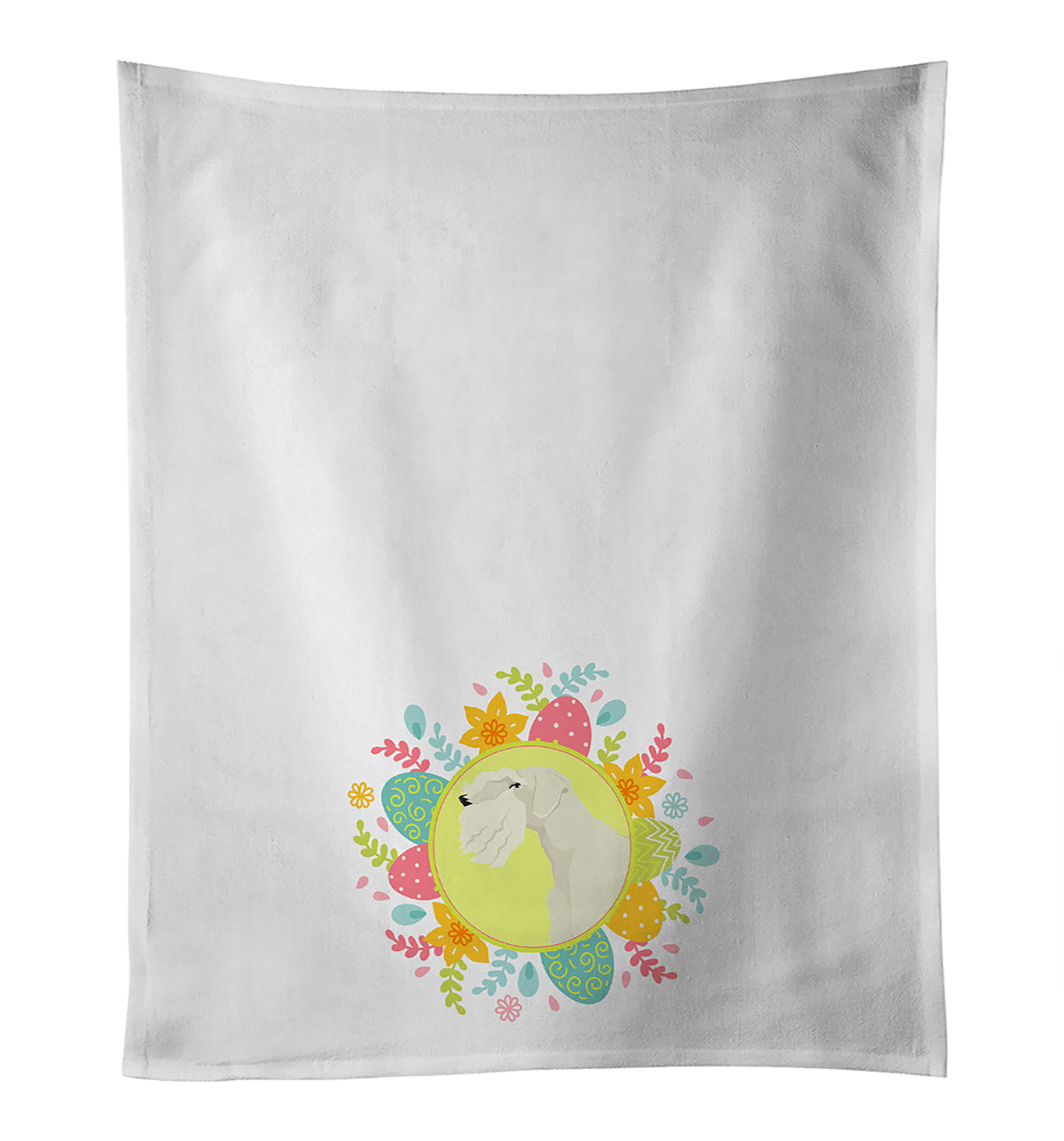 Sealyham Terrier Easter Kitchen Towel Set of 2 White Dish Towels Decorative Bathroom Hand towel for Hand, Face, Hair, Yoga, Tea, Dishcloth, 19 X 28", White