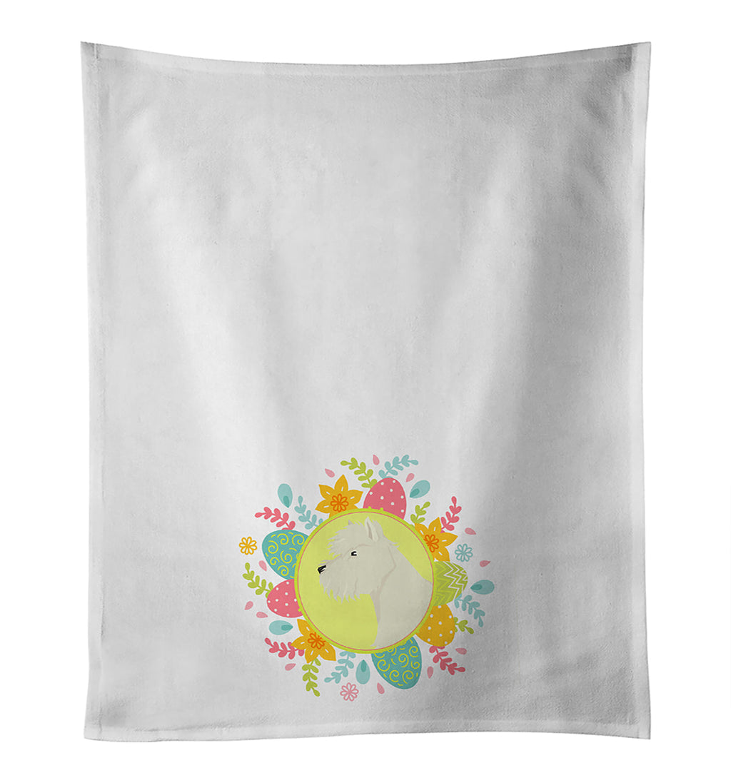 Westie Easter Kitchen Towel Set of 2 White Dish Towels Decorative Bathroom Hand towel for Hand, Face, Hair, Yoga, Tea, Dishcloth, 19 X 28", White