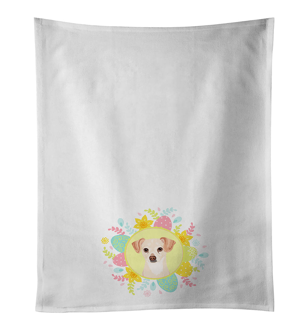 Chihuahua Cream Easter Kitchen Towel Set of 2 White Dish Towels Decorative Bathroom Hand towel for Hand, Face, Hair, Yoga, Tea, Dishcloth, 19 X 28", White