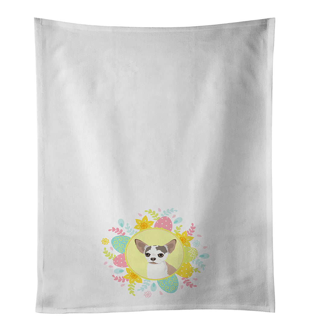 Chihuahua Merle Easter Kitchen Towel Set of 2 White Dish Towels Decorative Bathroom Hand towel for Hand, Face, Hair, Yoga, Tea, Dishcloth, 19 X 28", White