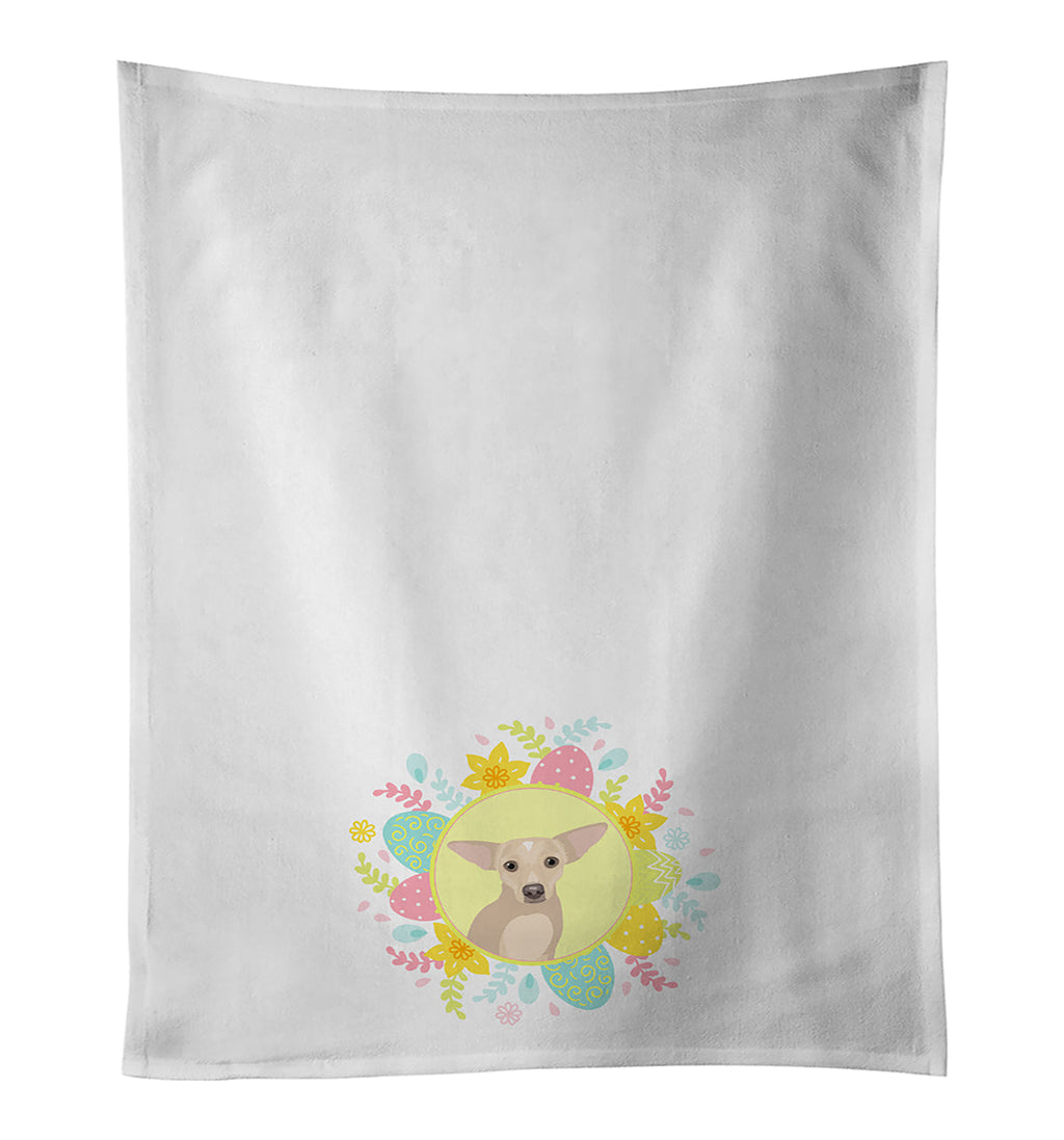 Chihuahua Silver Easter Kitchen Towel Set of 2 White Dish Towels Decorative Bathroom Hand towel for Hand, Face, Hair, Yoga, Tea, Dishcloth, 19 X 28", White