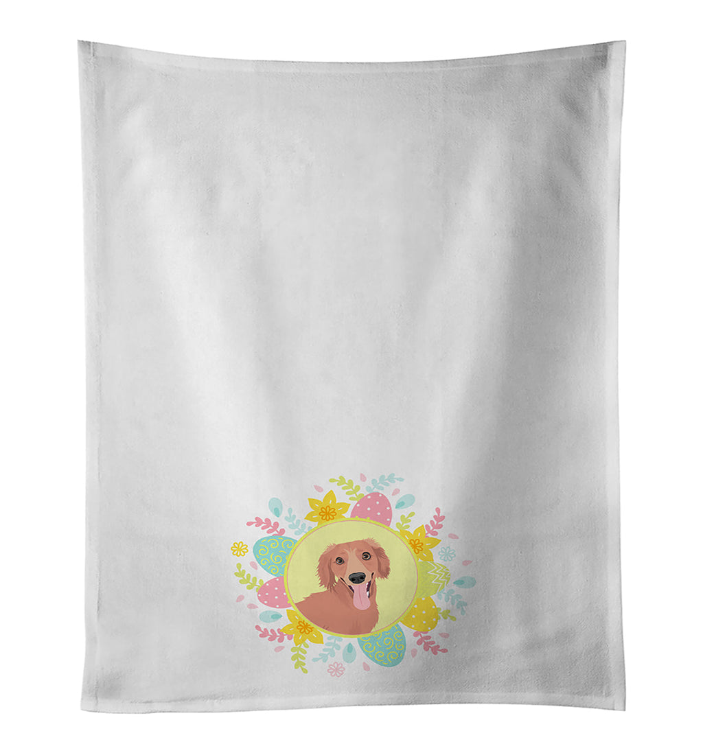 Dachshund Red #1 Easter Kitchen Towel Set of 2 White Dish Towels Decorative Bathroom Hand towel for Hand, Face, Hair, Yoga, Tea, Dishcloth, 19 X 28", White