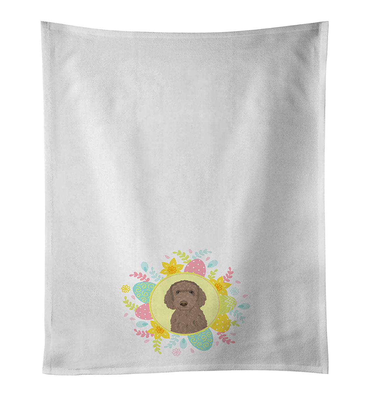 Doodle Chocolate #2 Easter Kitchen Towel Set of 2 White Dish Towels Decorative Bathroom Hand towel for Hand, Face, Hair, Yoga, Tea, Dishcloth, 19 X 28", White