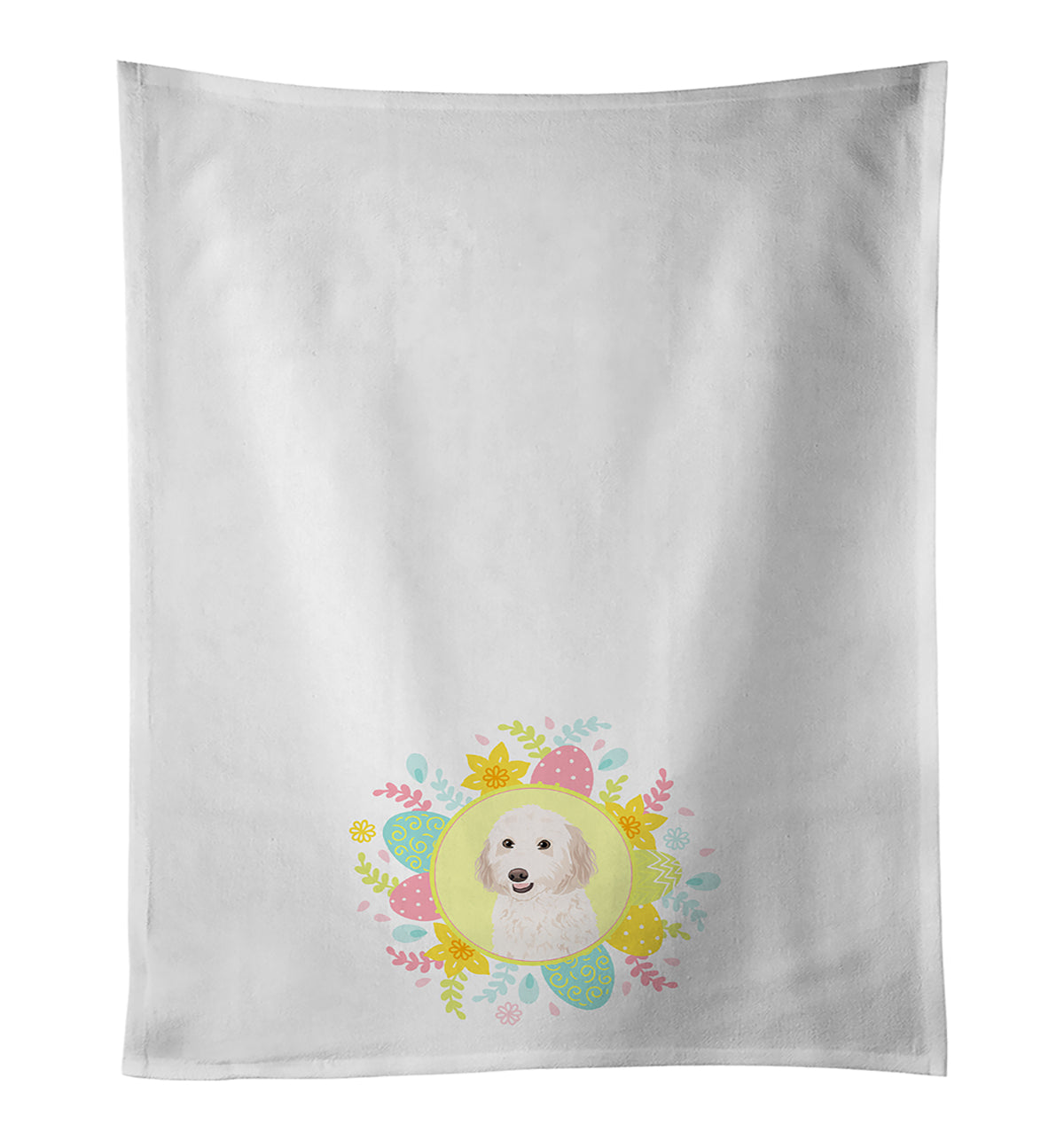 Doodle Cream #1 Easter Kitchen Towel Set of 2 White Dish Towels Decorative Bathroom Hand towel for Hand, Face, Hair, Yoga, Tea, Dishcloth, 19 X 28", White