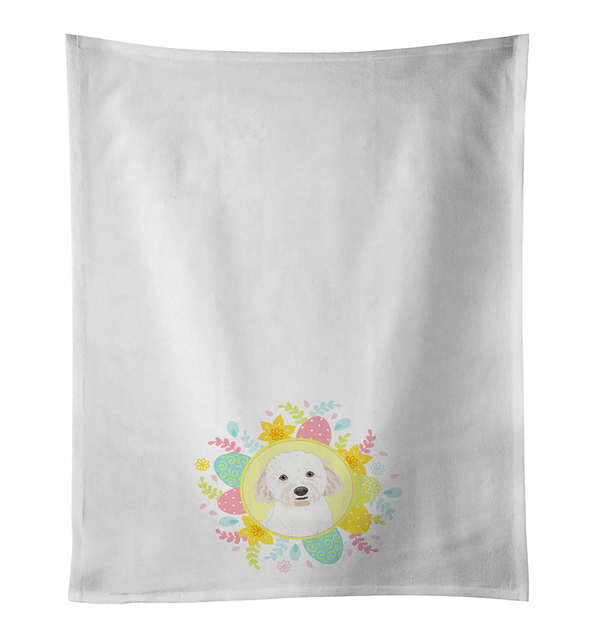 Doodle Cream #4 Easter Kitchen Towel Set of 2 White Dish Towels Decorative Bathroom Hand towel for Hand, Face, Hair, Yoga, Tea, Dishcloth, 19 X 28", White