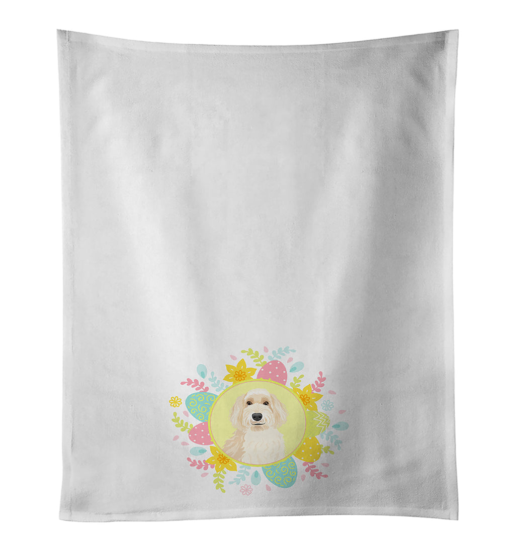 Doodle Fawn #2 Easter Kitchen Towel Set of 2 White Dish Towels Decorative Bathroom Hand towel for Hand, Face, Hair, Yoga, Tea, Dishcloth, 19 X 28", White