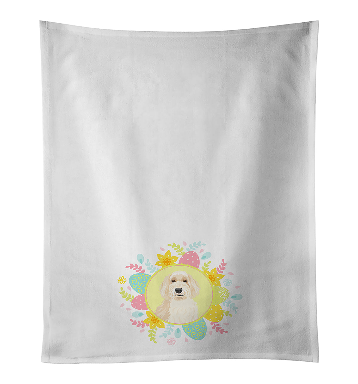 Doodle Fawn #2 Easter Kitchen Towel Set of 2 White Dish Towels Decorative Bathroom Hand towel for Hand, Face, Hair, Yoga, Tea, Dishcloth, 19 X 28", White