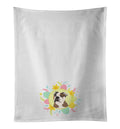 English Bulldog Chocolate Tan Easter Kitchen Towel Set of 2 White Dish Towels Decorative Bathroom Hand towel for Hand, Face, Hair, Yoga, Tea, Dishcloth, 19 X 28", White