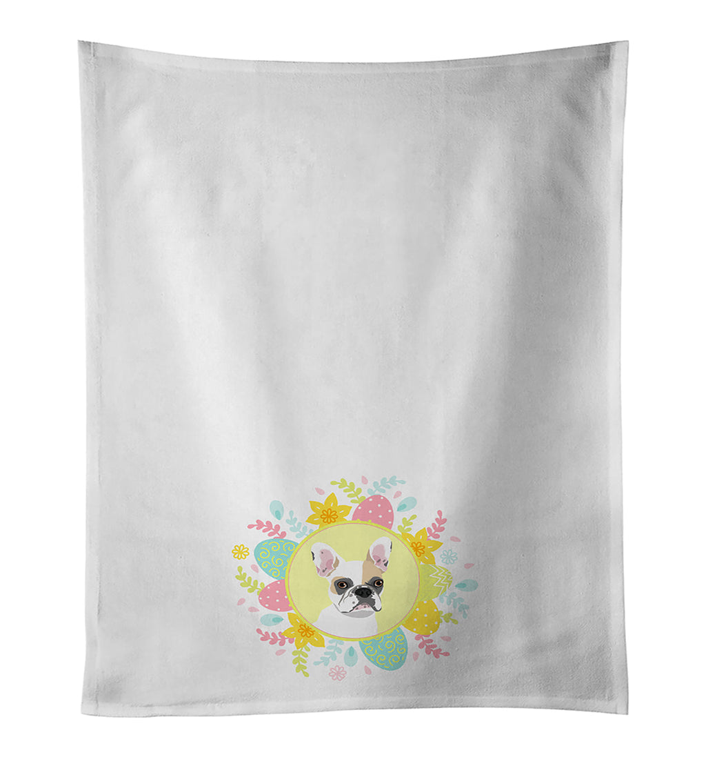French Bulldog White #1 Easter Kitchen Towel Set of 2 White Dish Towels Decorative Bathroom Hand towel for Hand, Face, Hair, Yoga, Tea, Dishcloth, 19 X 28", White