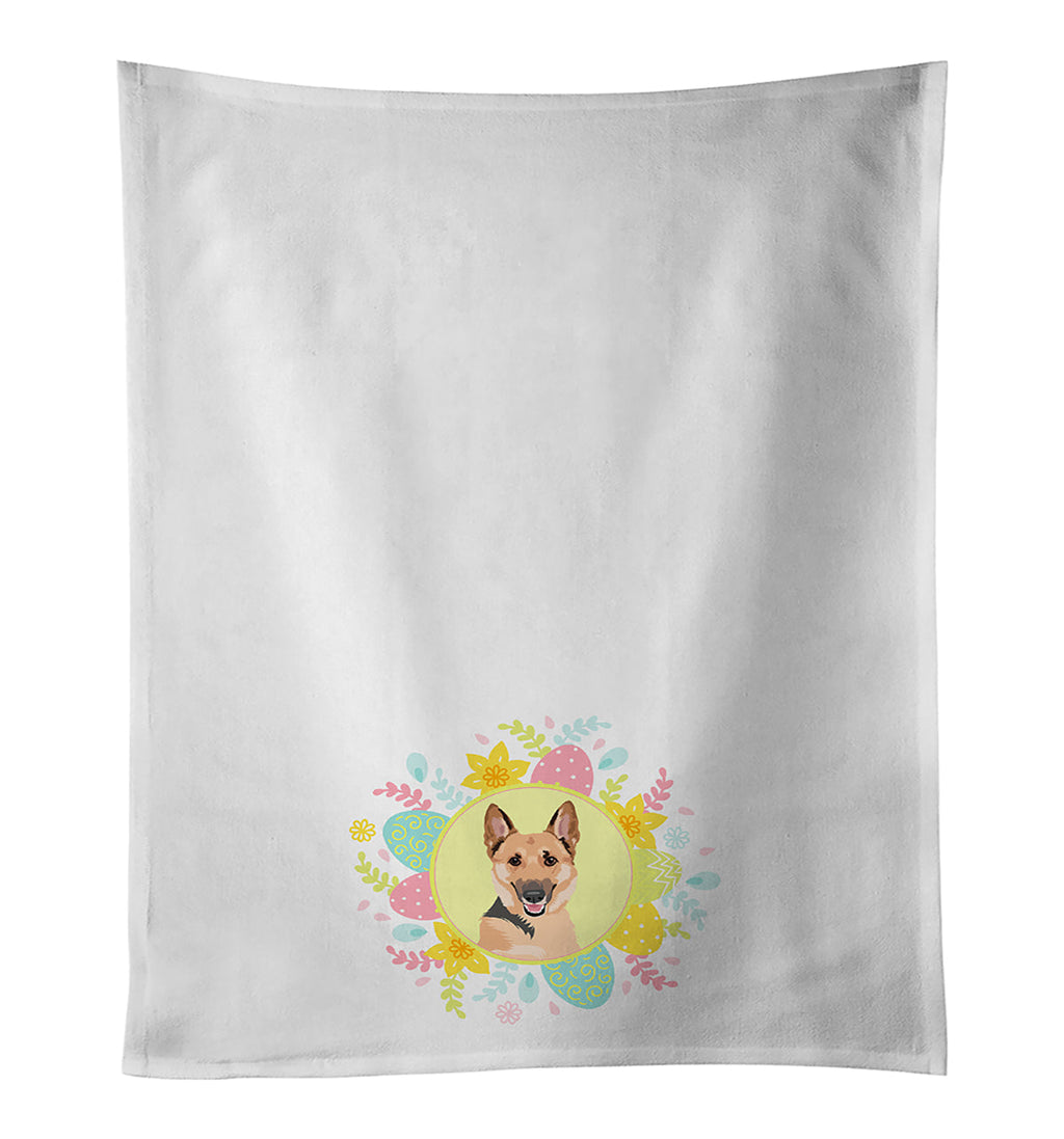 German Shepherd Black and Tan #1 Easter Kitchen Towel Set of 2 White Dish Towels Decorative Bathroom Hand towel for Hand, Face, Hair, Yoga, Tea, Dishcloth, 19 X 28", White