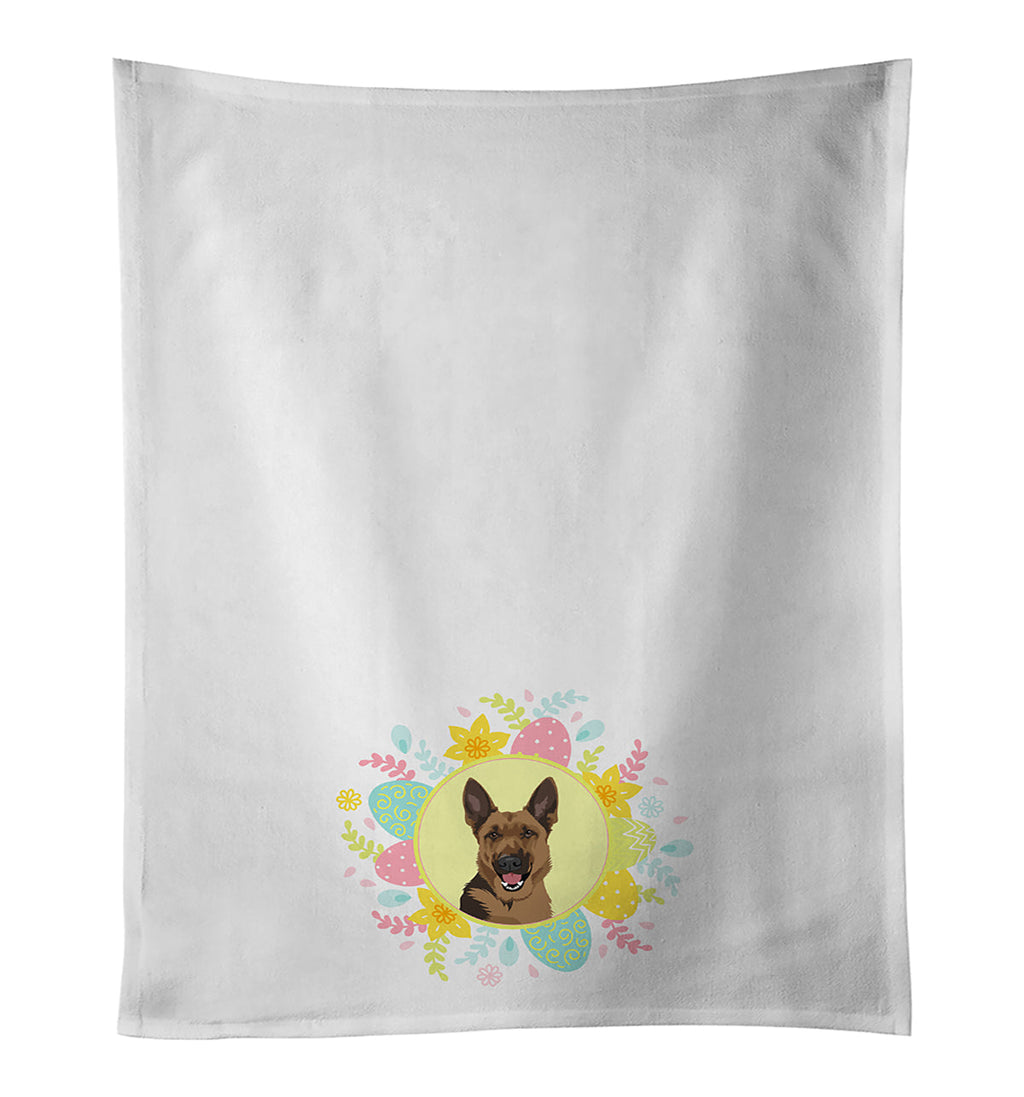 German Shepherd Black and Tan #2 Easter Kitchen Towel Set of 2 White Dish Towels Decorative Bathroom Hand towel for Hand, Face, Hair, Yoga, Tea, Dishcloth, 19 X 28", White