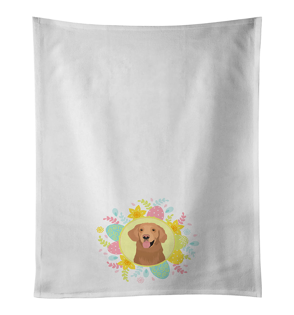 Golden Retriever Red #1 Easter Kitchen Towel Set of 2 White Dish Towels Decorative Bathroom Hand towel for Hand, Face, Hair, Yoga, Tea, Dishcloth, 19 X 28", White
