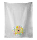 Golden Retriever Gold #2 Easter Kitchen Towel Set of 2 White Dish Towels Decorative Bathroom Hand towel for Hand, Face, Hair, Yoga, Tea, Dishcloth, 19 X 28", White