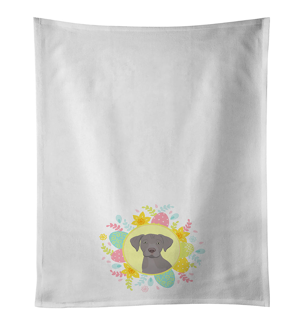 Labrador Retriever Gray Puppy Easter Kitchen Towel Set of 2 White Dish Towels Decorative Bathroom Hand towel for Hand, Face, Hair, Yoga, Tea, Dishcloth, 19 X 28", White