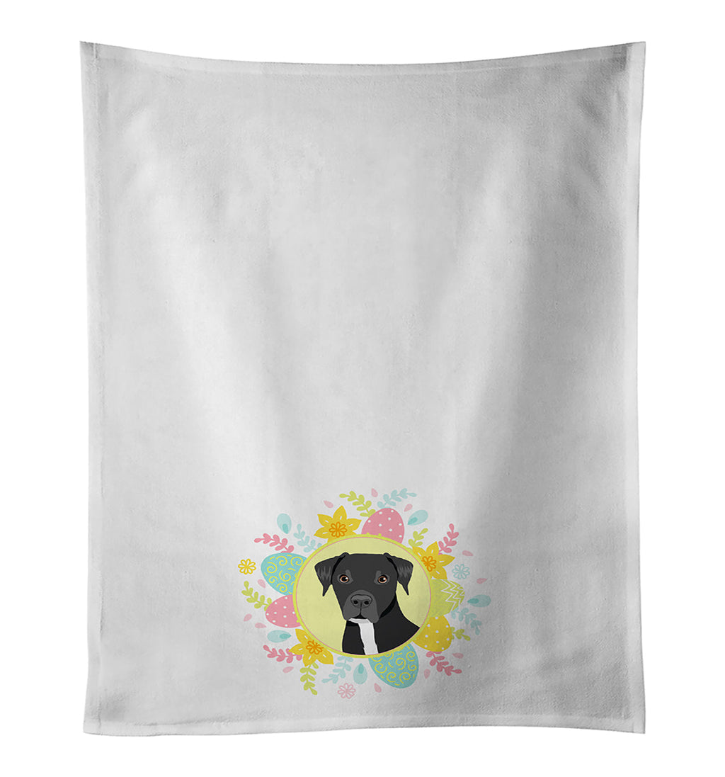 Pit Bull Black #1 Easter Kitchen Towel Set of 2 White Dish Towels Decorative Bathroom Hand towel for Hand, Face, Hair, Yoga, Tea, Dishcloth, 19 X 28", White