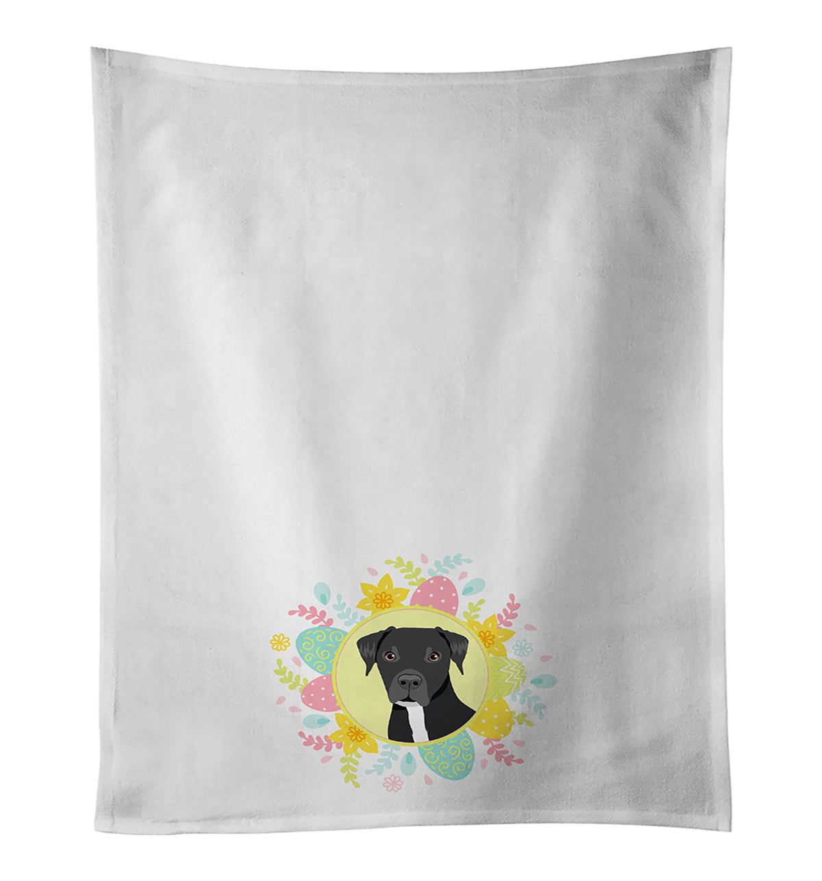 Pit Bull Black #1 Easter Kitchen Towel Set of 2 White Dish Towels Decorative Bathroom Hand towel for Hand, Face, Hair, Yoga, Tea, Dishcloth, 19 X 28", White
