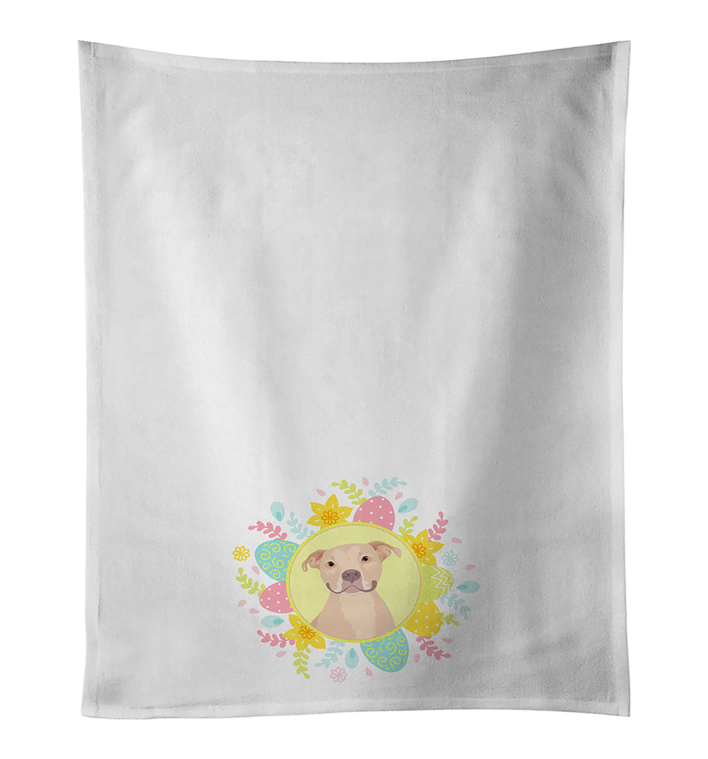 Pit Bull Fawn #1 Easter Kitchen Towel Set of 2 White Dish Towels Decorative Bathroom Hand towel for Hand, Face, Hair, Yoga, Tea, Dishcloth, 19 X 28", White