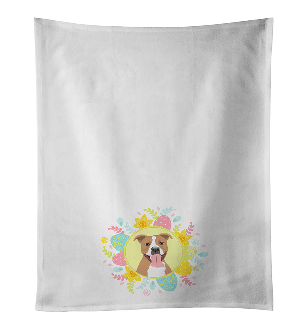 Pit Bull Fawn #2 Easter Kitchen Towel Set of 2 White Dish Towels Decorative Bathroom Hand towel for Hand, Face, Hair, Yoga, Tea, Dishcloth, 19 X 28", White