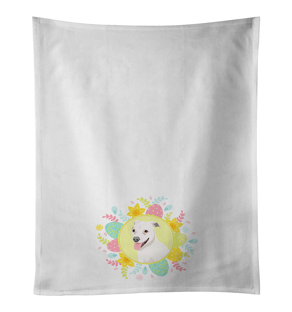 Pit Bull Puppy Easter Kitchen Towel Set of 2 White Dish Towels Decorative Bathroom Hand towel for Hand, Face, Hair, Yoga, Tea, Dishcloth, 19 X 28", White