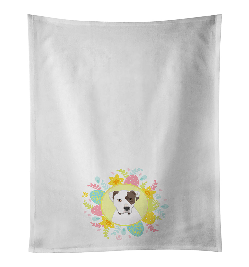 Pit Bull White #2 Easter Kitchen Towel Set of 2 White Dish Towels Decorative Bathroom Hand towel for Hand, Face, Hair, Yoga, Tea, Dishcloth, 19 X 28", White