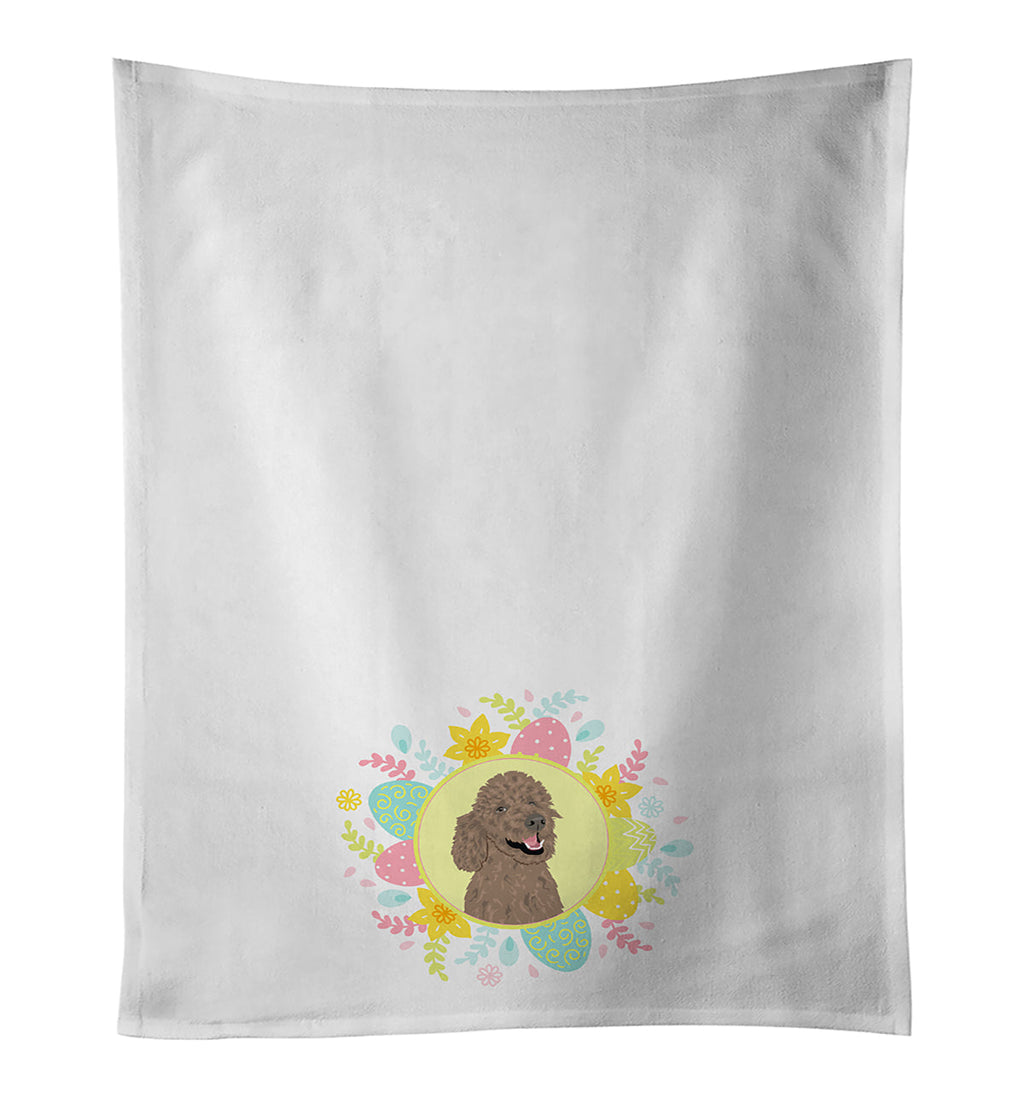 Poodle Standard Brown Easter Kitchen Towel Set of 2 White Dish Towels Decorative Bathroom Hand towel for Hand, Face, Hair, Yoga, Tea, Dishcloth, 19 X 28", White