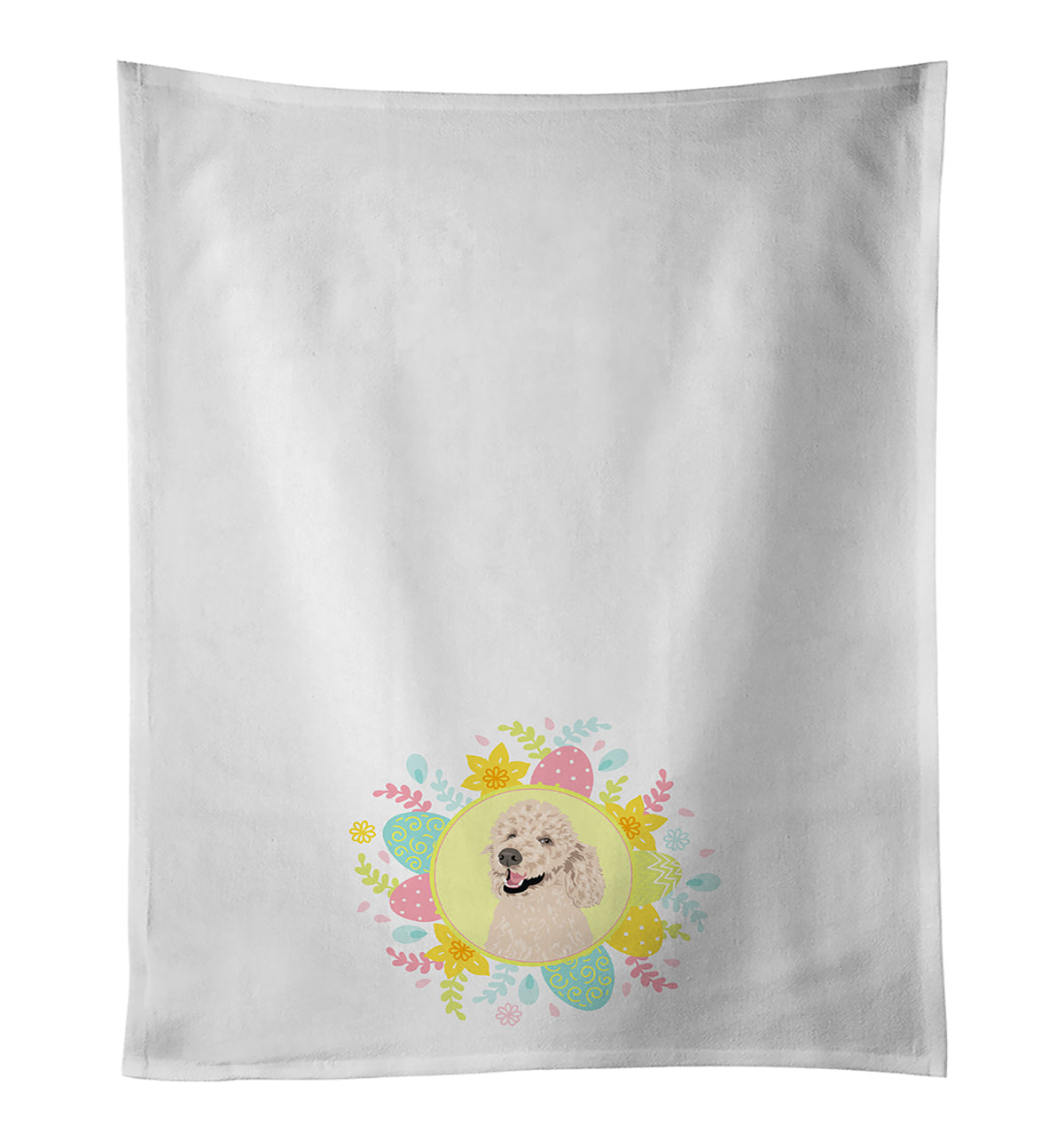 Poodle Standard Cafe Au Lait Easter Kitchen Towel Set of 2 White Dish Towels Decorative Bathroom Hand towel for Hand, Face, Hair, Yoga, Tea, Dishcloth, 19 X 28", White