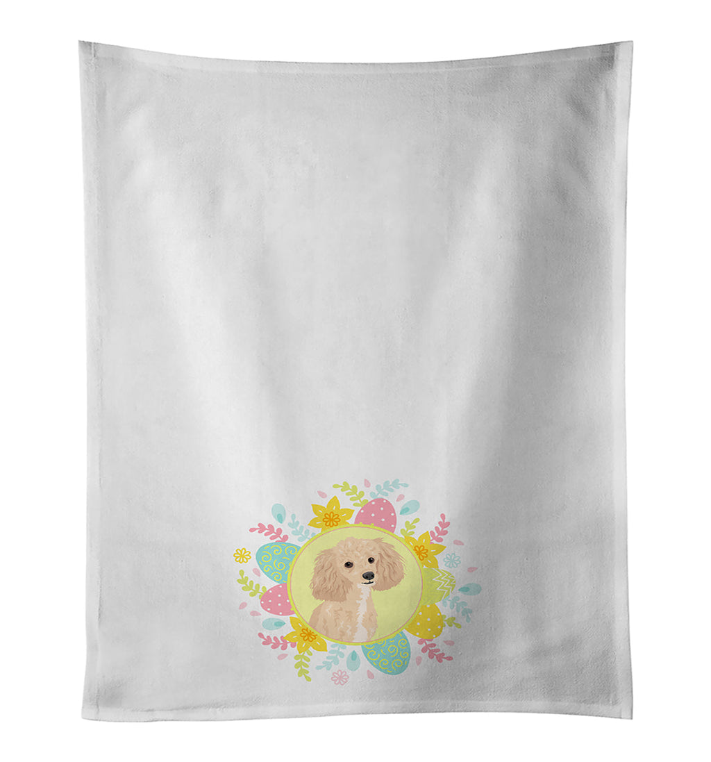 Poodle Toy Apricot #1 Easter Kitchen Towel Set of 2 White Dish Towels Decorative Bathroom Hand towel for Hand, Face, Hair, Yoga, Tea, Dishcloth, 19 X 28", White