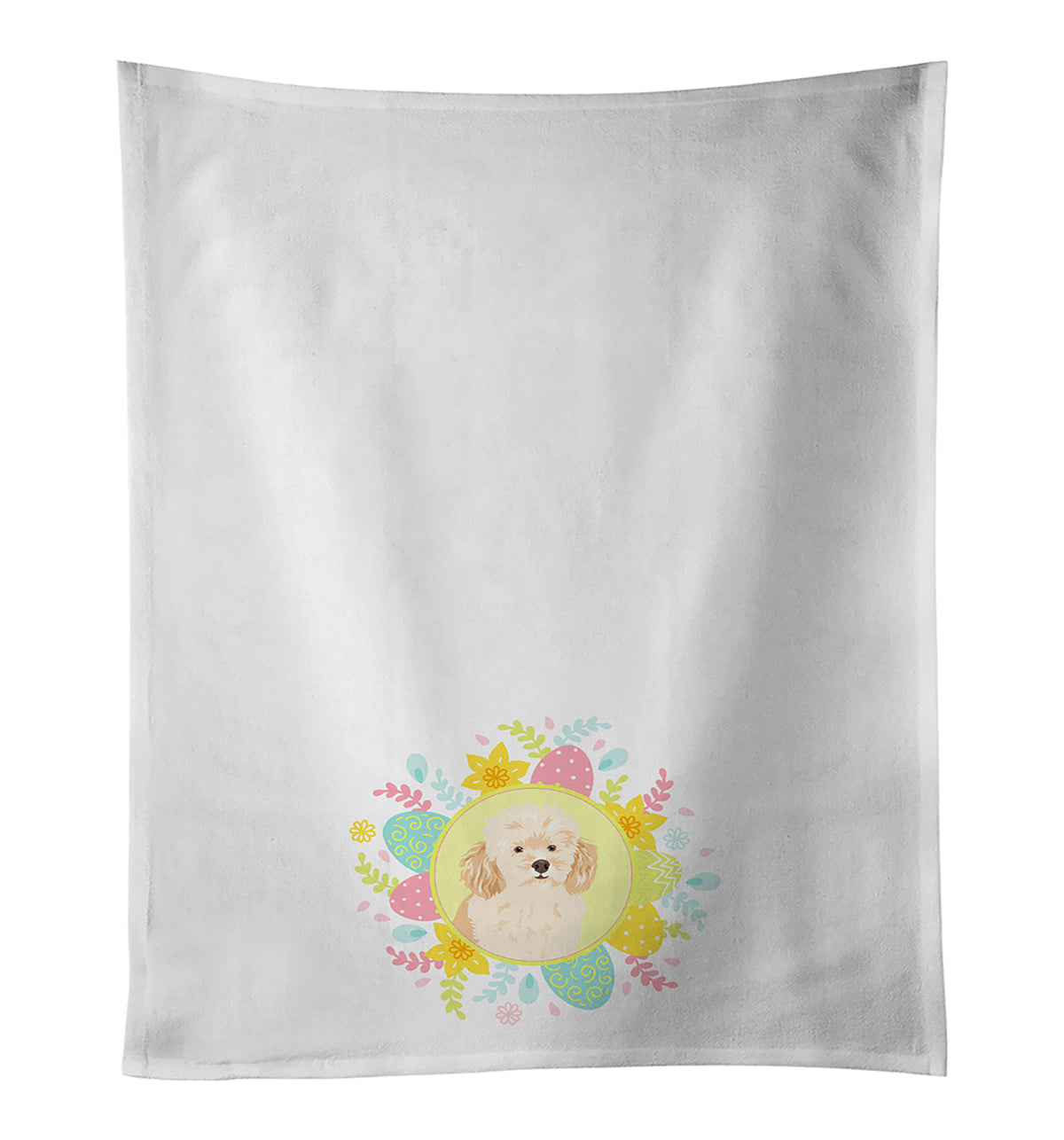 Poodle Toy Apricot #2 Easter Kitchen Towel Set of 2 White Dish Towels Decorative Bathroom Hand towel for Hand, Face, Hair, Yoga, Tea, Dishcloth, 19 X 28", White