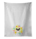 Pug Fawn #3 Easter Kitchen Towel Set of 2 White Dish Towels Decorative Bathroom Hand towel for Hand, Face, Hair, Yoga, Tea, Dishcloth, 19 X 28", White
