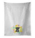Schnauzer Black #1 Easter Kitchen Towel Set of 2 White Dish Towels Decorative Bathroom Hand towel for Hand, Face, Hair, Yoga, Tea, Dishcloth, 19 X 28", White