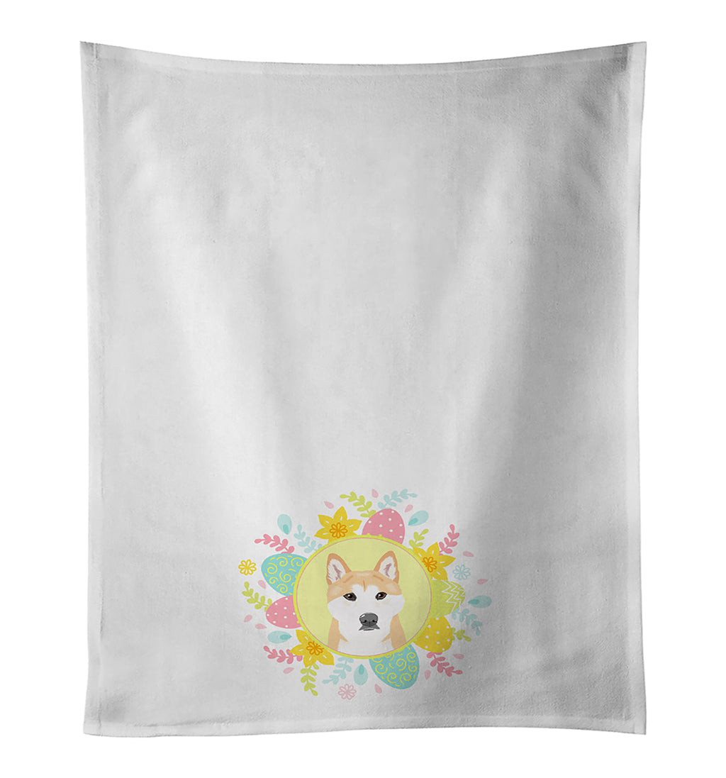 Shiba Inu Red #1 Easter Kitchen Towel Set of 2 White Dish Towels Decorative Bathroom Hand towel for Hand, Face, Hair, Yoga, Tea, Dishcloth, 19 X 28", White