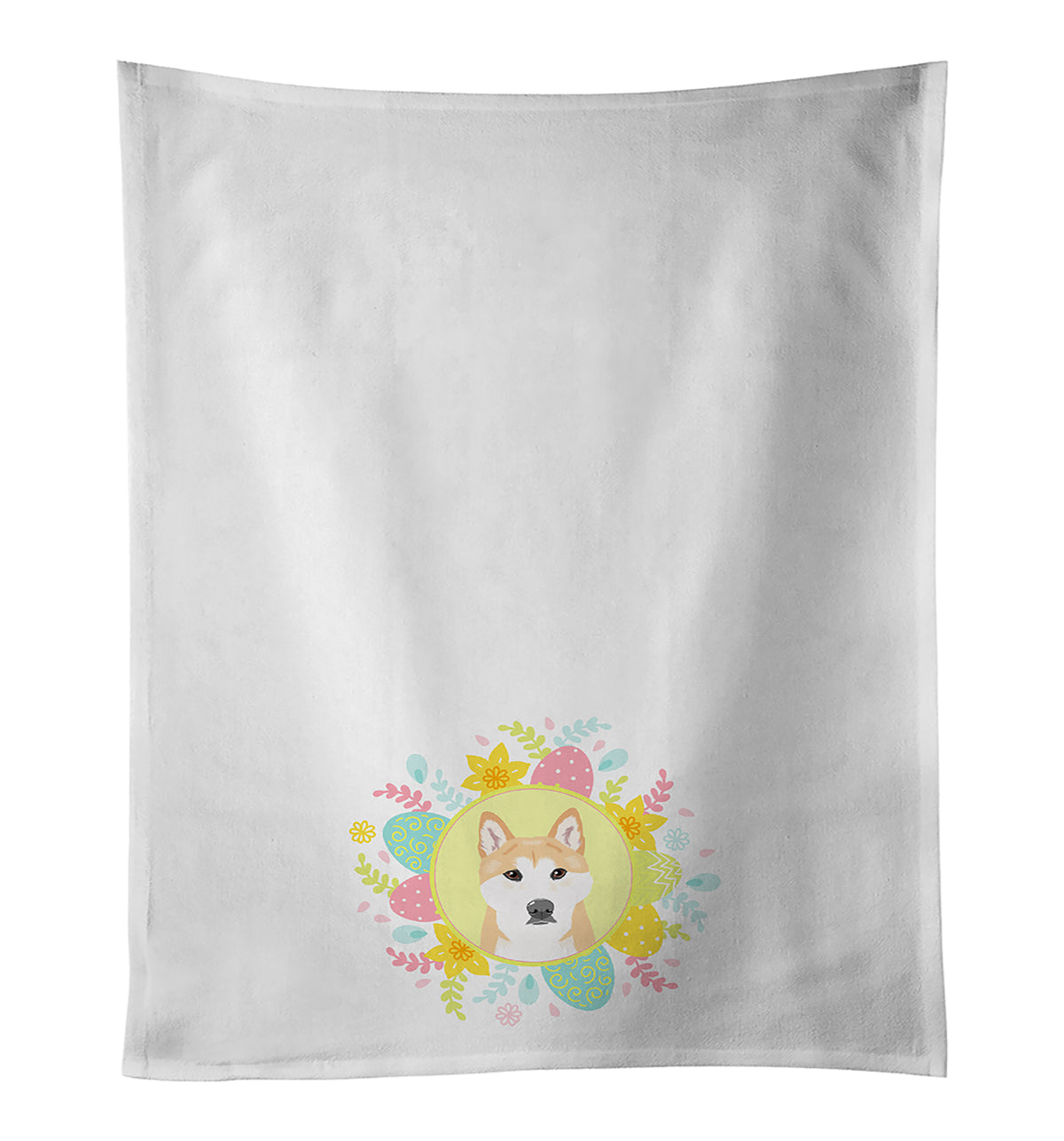 Shiba Inu Red #1 Easter Kitchen Towel Set of 2 White Dish Towels Decorative Bathroom Hand towel for Hand, Face, Hair, Yoga, Tea, Dishcloth, 19 X 28", White