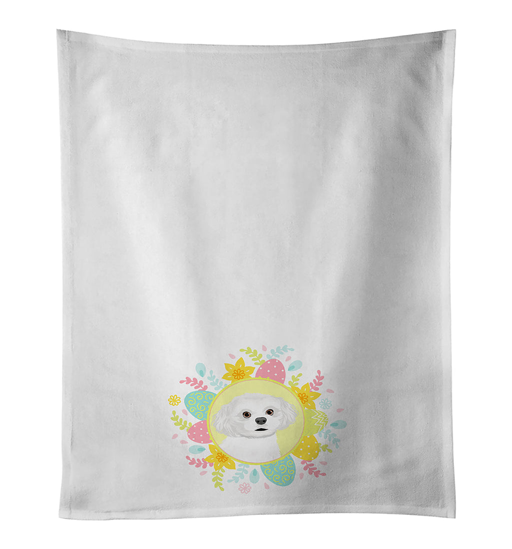 Shih-Tzu Silver and White #1 Easter Kitchen Towel Set of 2 White Dish Towels Decorative Bathroom Hand towel for Hand, Face, Hair, Yoga, Tea, Dishcloth, 19 X 28", White