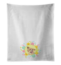 Yorkie Blue and Gold Easter Kitchen Towel Set of 2 White Dish Towels Decorative Bathroom Hand towel for Hand, Face, Hair, Yoga, Tea, Dishcloth, 19 X 28", White